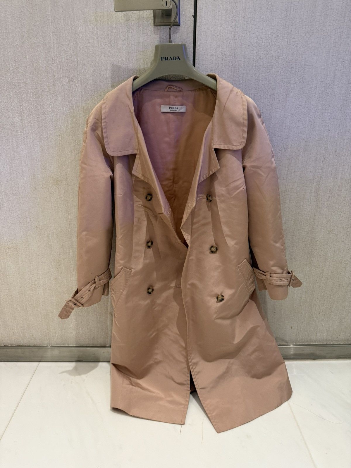 Prada Long Pink Trench Coat