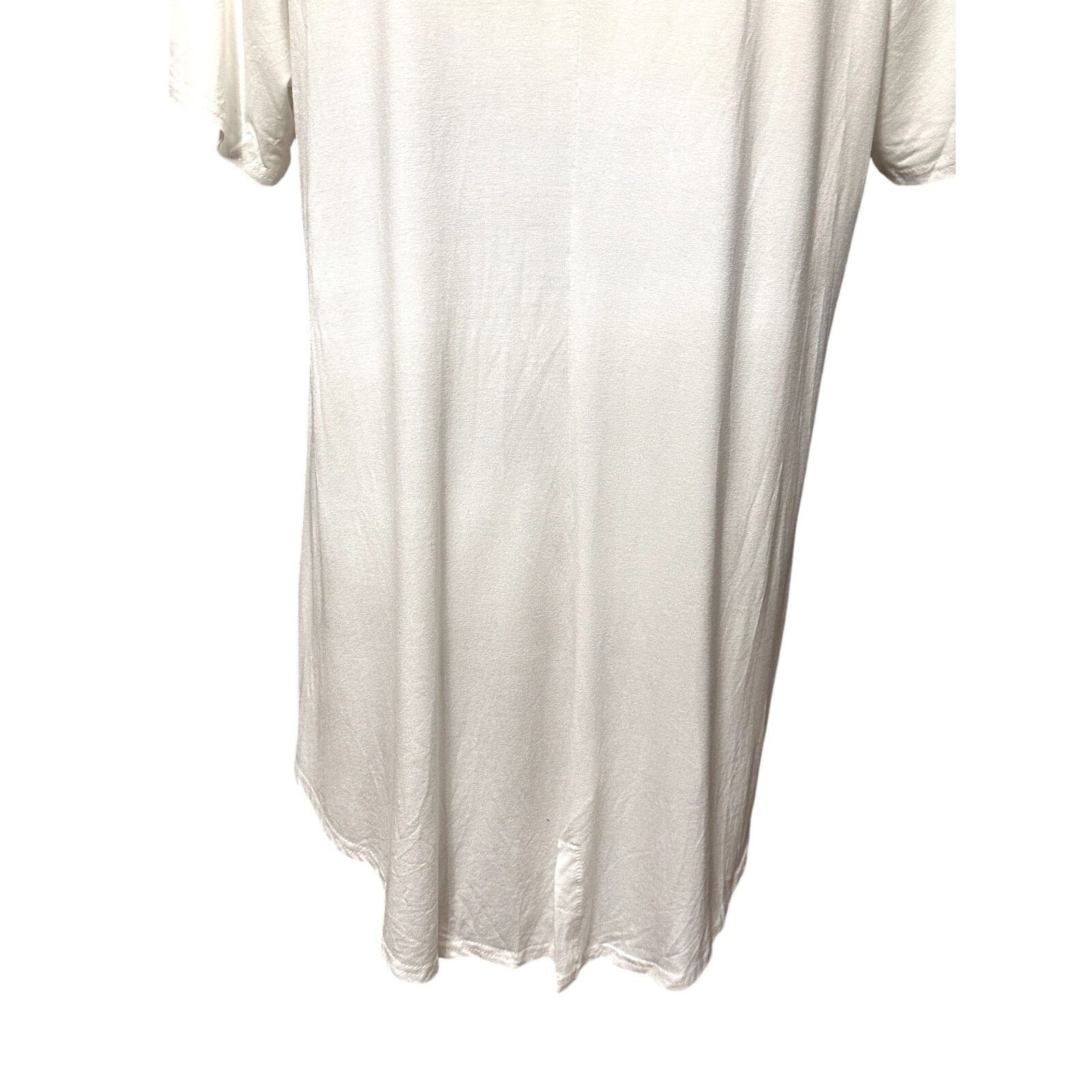 Avenue Avenue Short Sleeve Blouse Hi Low Split Back White 16 NWT Size XXL / US 16-18 / IT 52-54 - 7 Thumbnail