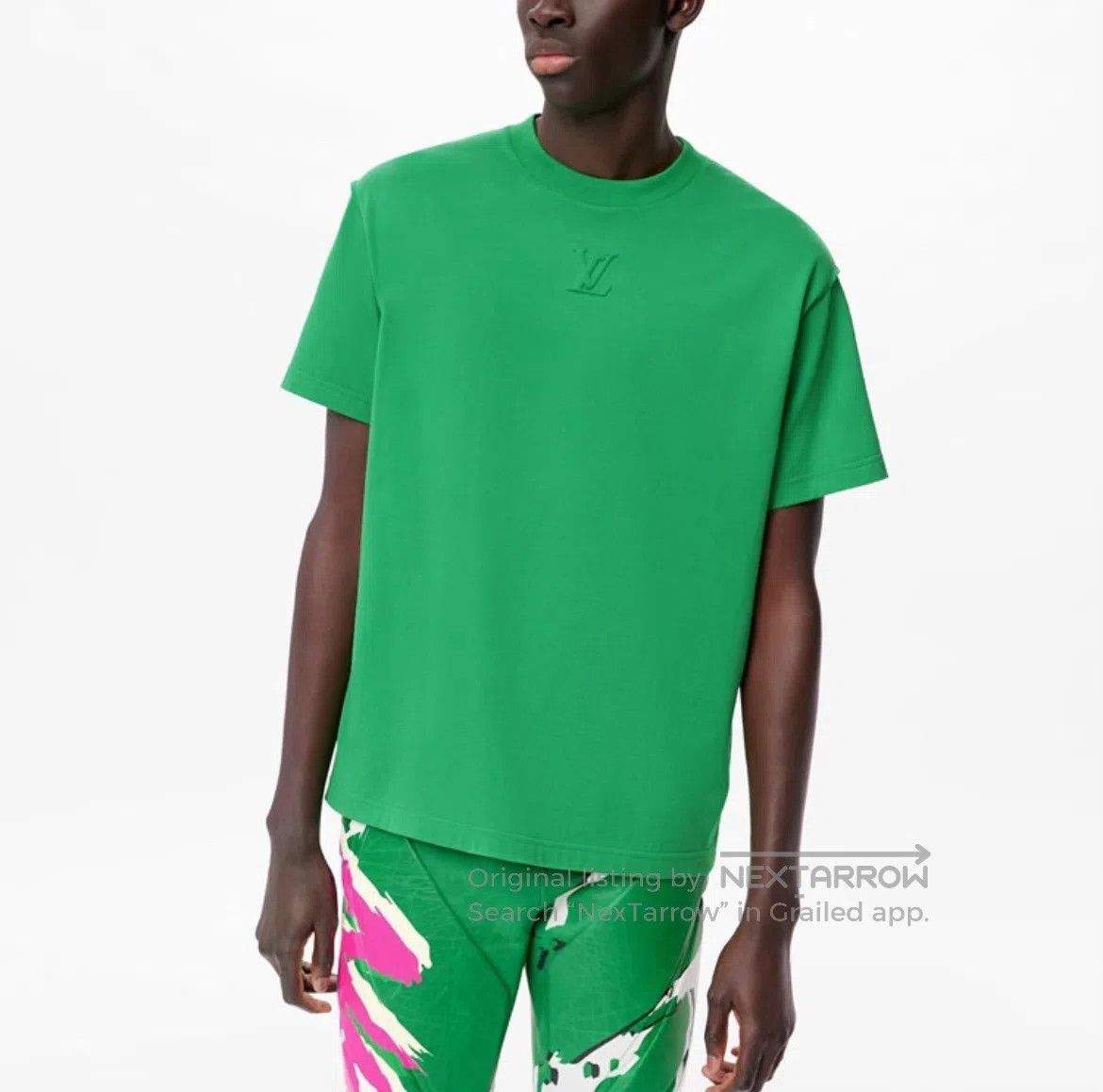 Louis Vuitton Louis Vuitton Green Chest Relief Logo Short-Sleeved Shirt Size US M / EU 48-50 / 2 - 6 Thumbnail