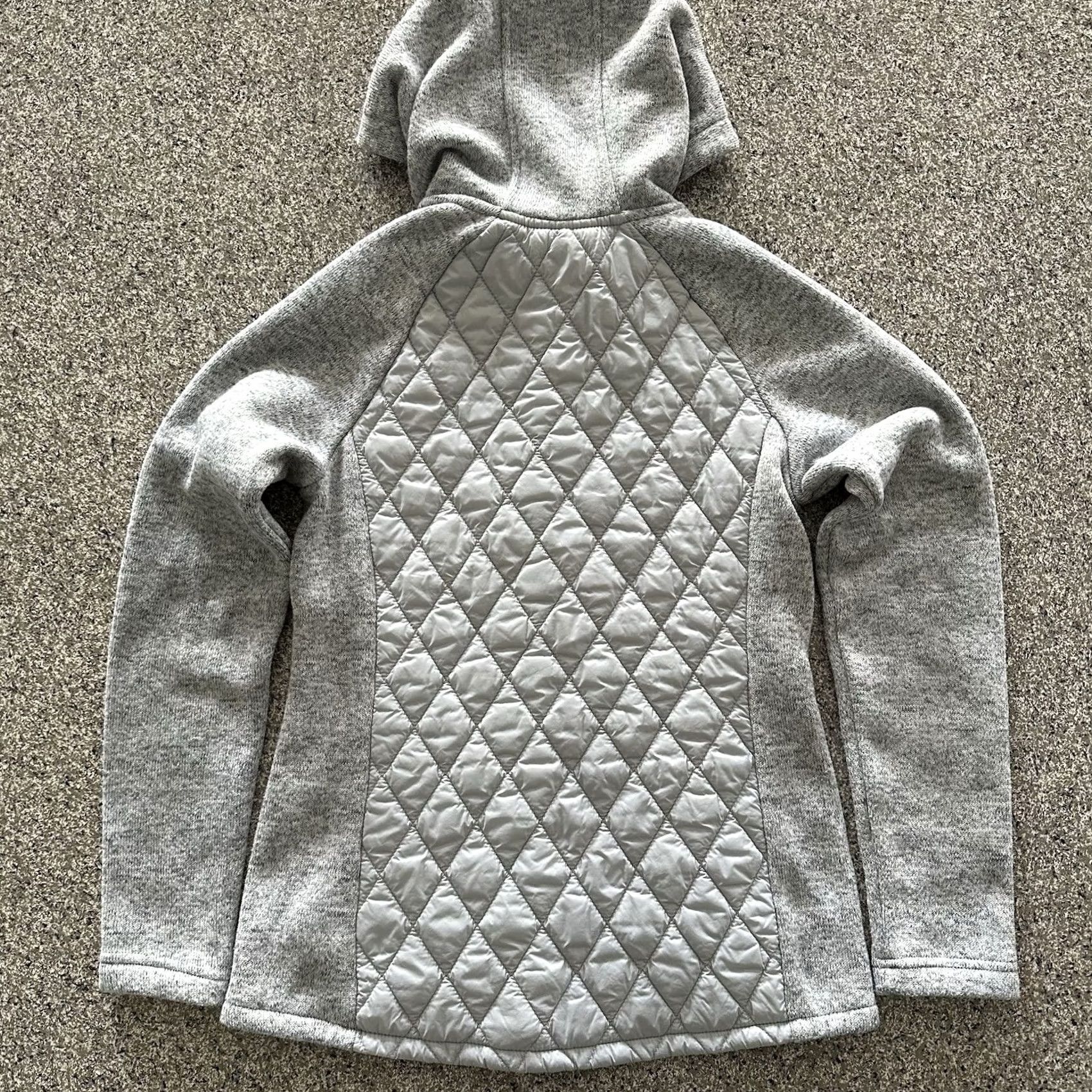 Vintage Mountain Warehouse Jacket Hoodie Women’s 6 Fleece Quilted Grey Full Zip Size M / US 6-8 / IT 42-44 - 4 Thumbnail
