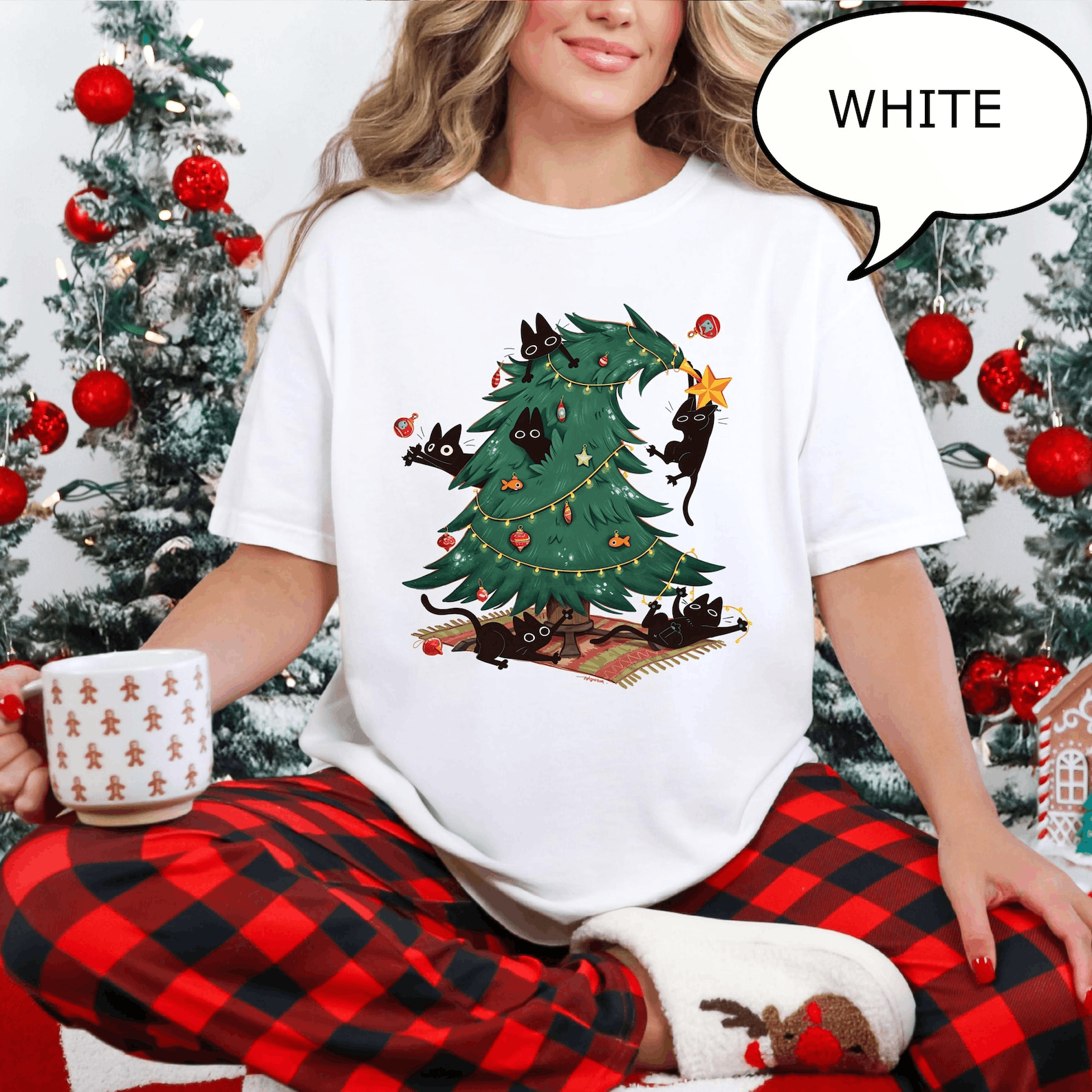 Other Christmas Tree and Cat T-Shirt Size M / US 6-8 / IT 42-44 - 1 Thumbnail