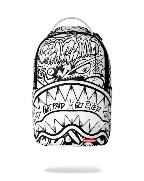 image of Sprayground Doodles Backpack - Ink Life B5020 - Limited in White/Black, Men's