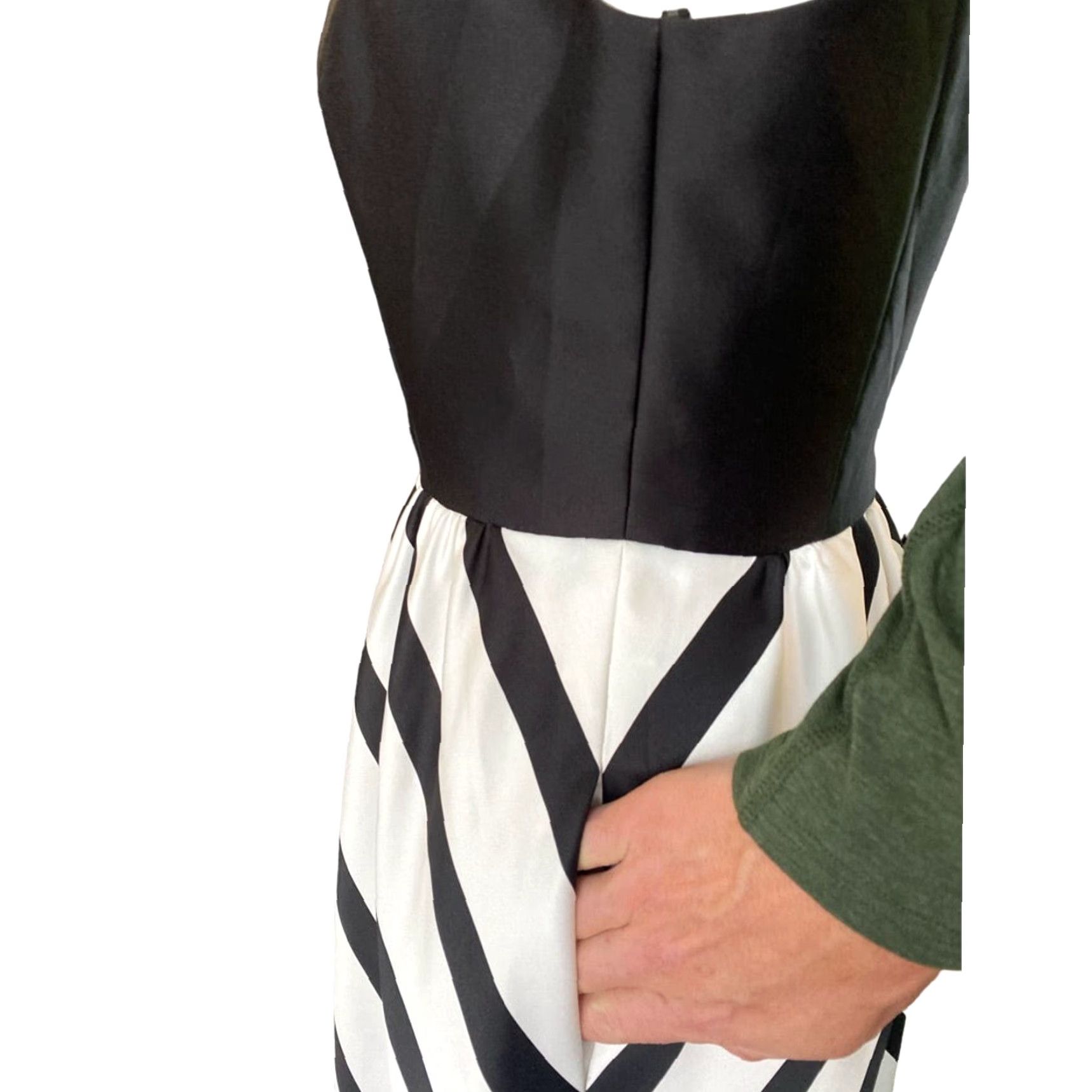 Vintage Alfred Sung Gown Black and White Long Sleeveless Ball Gown 6 Women Adult Regular Size 6 High Waist Long Dress Size M / US 6-8 / IT 42-44 - 5 Thumbnail