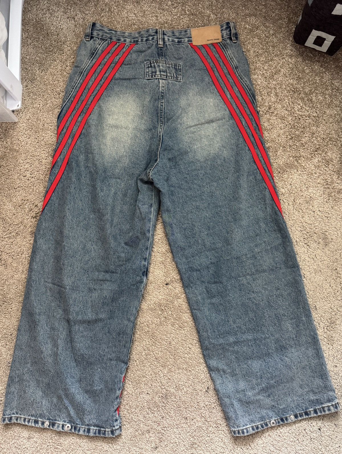 Japanese Brand JAPANESE RED STRIPED DENIM JEANS BALENCIAGA STYLE Size US 32 / EU 48 - 2 Thumbnail