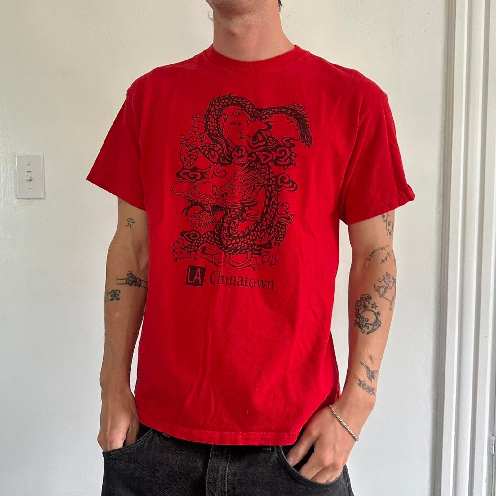 Vintage Vintage Y2K LA Chinatown Dragon Tattoo Grunge Tribal SHirt Size US L / EU 52-54 / 3 - 2 Thumbnail
