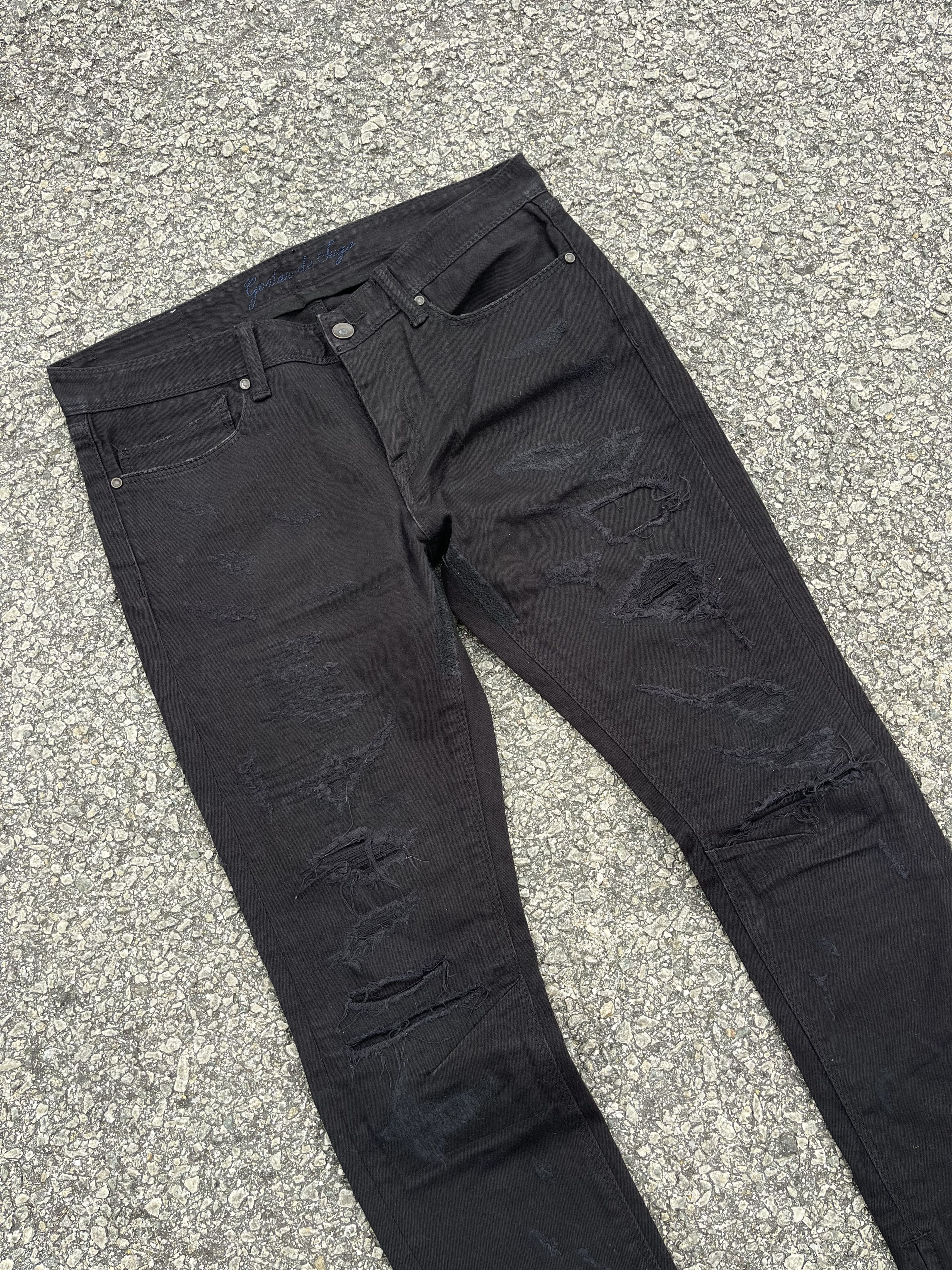 GOSTAR DE FUGA Gostar De Fuga Ripped Black Denim Skinny Outfits Size US 30 / EU 46 - 2 Thumbnail
