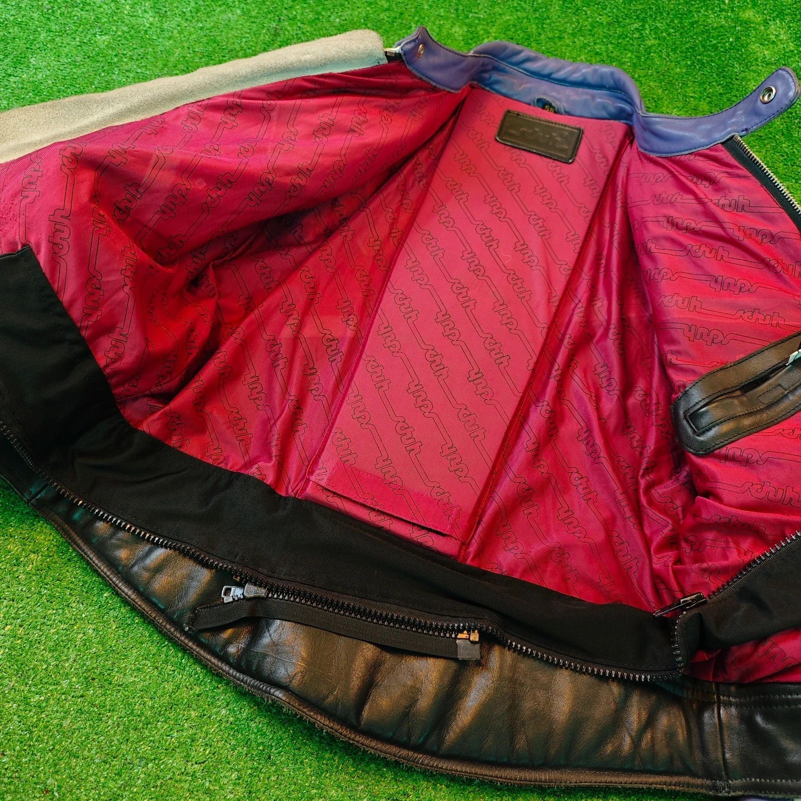 Other Schuh Leather Jacket Mens 58 Large Moto 90s rare Size US L / EU 52-54 / 3 - 3 Thumbnail