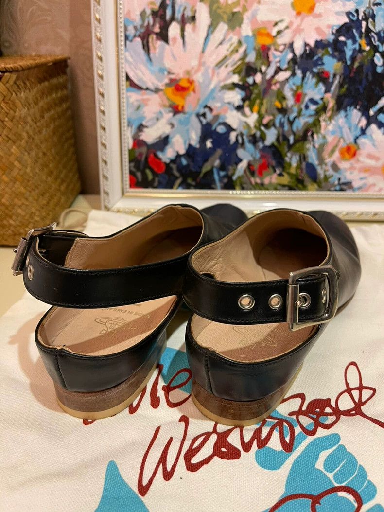 Vivienne Westwood vivienne westwood Black solid leather flat shoes Size US 6.5 / IT 36.5 - 2 Thumbnail