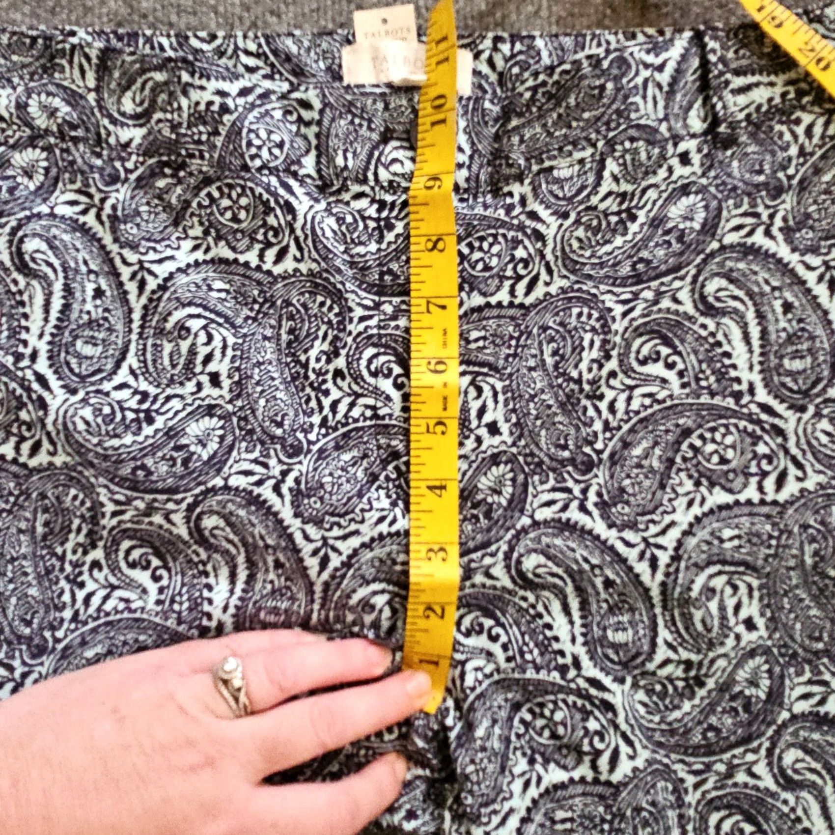 Talbots Talbots Pants Womens 12 Petite Blue Paisley Ankle Stretch Classic Casual Career Size 34" / US 12 / IT 48 - 6 Thumbnail