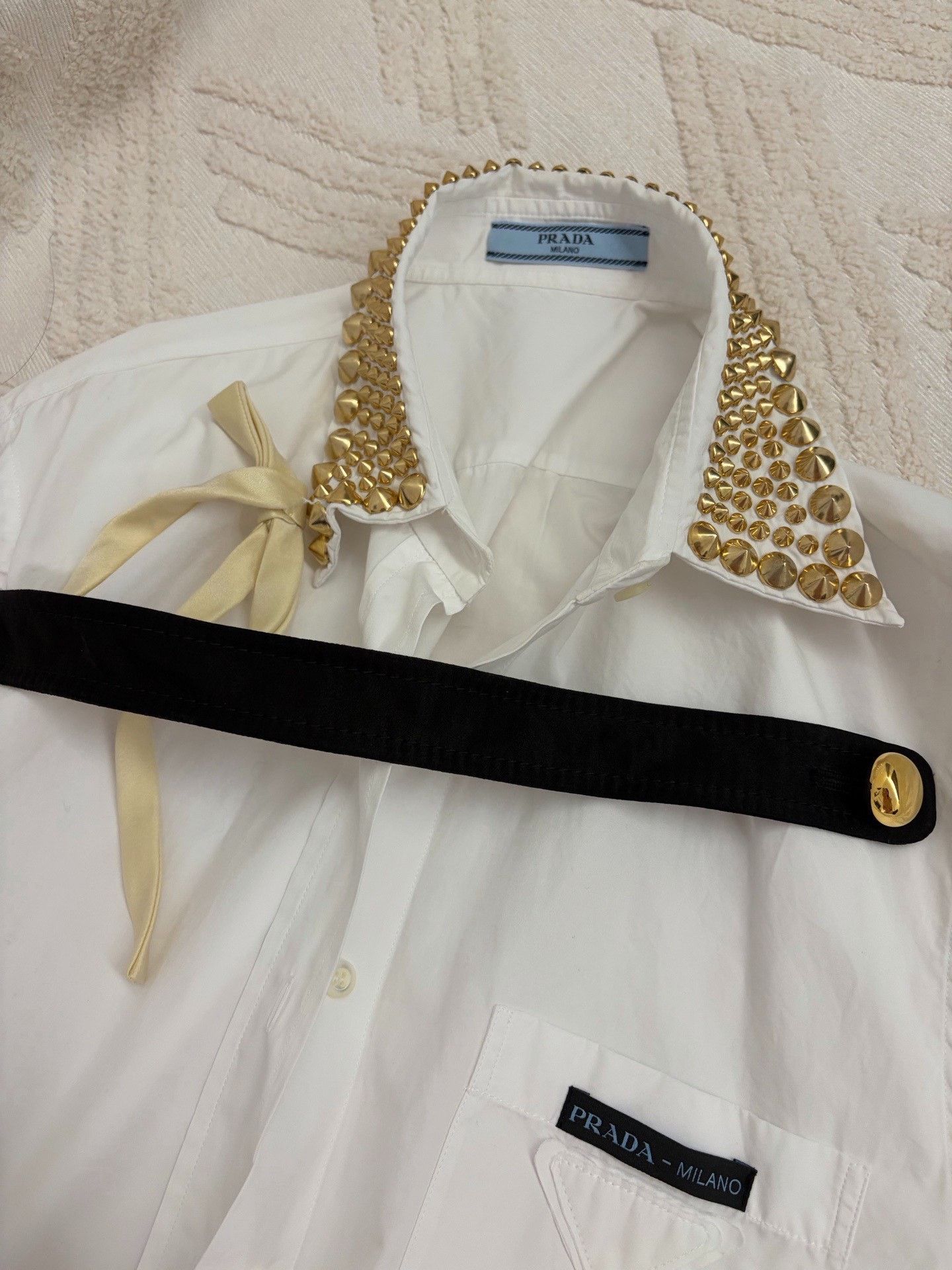 Prada Prada White Cotton Shirt L Size L / US 10 / IT 46 - 1 Thumbnail
