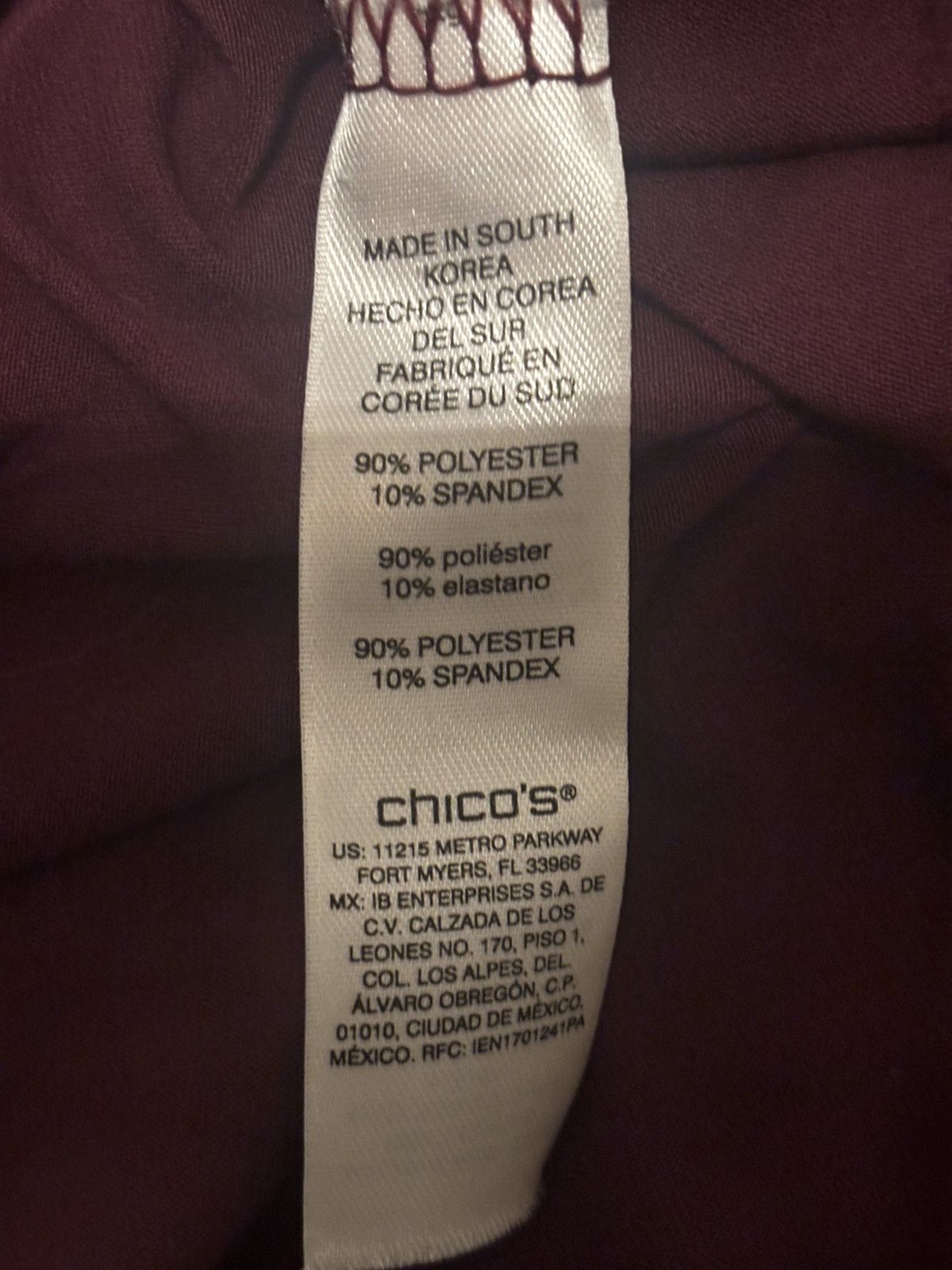 Chicos Women’s burgundy Tunic Size 3XL / US 20-22 - 8 Thumbnail