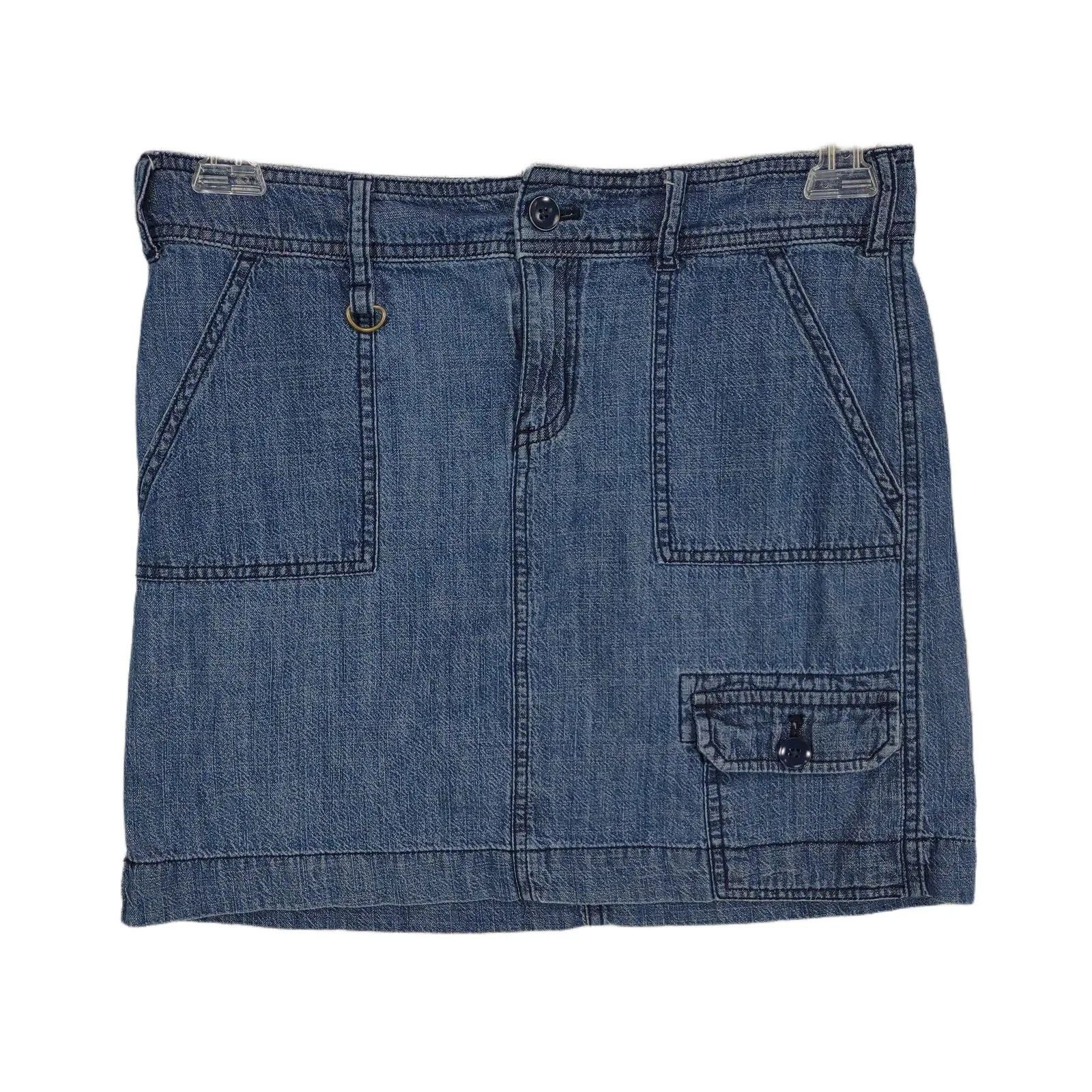 G.H. Bass & Co. G.H. Bass Women's Cargo Denim Short Jean Skirt Size 26" / US 2 / IT 38 - 1 Thumbnail