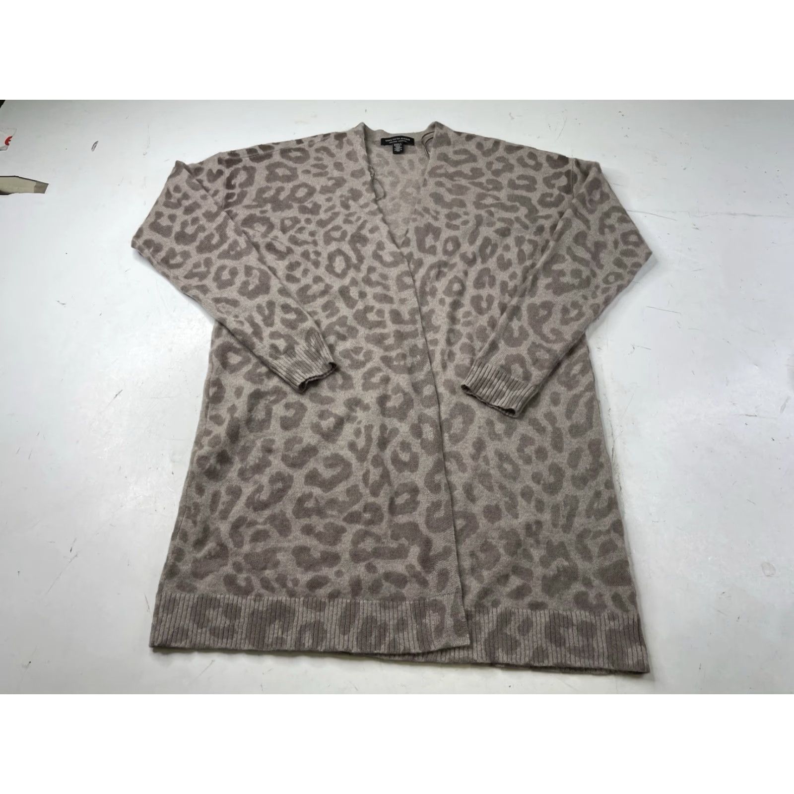 Saks Fifth Avenue Saks Fifth Avenue Sweater Cardigan Women XS Multicolor Cashmere Open Front Long Sleeve V-Neck Animal Print Knit Casual Womens Size XS / US 0-2 / IT 36-38 - 2 Thumbnail