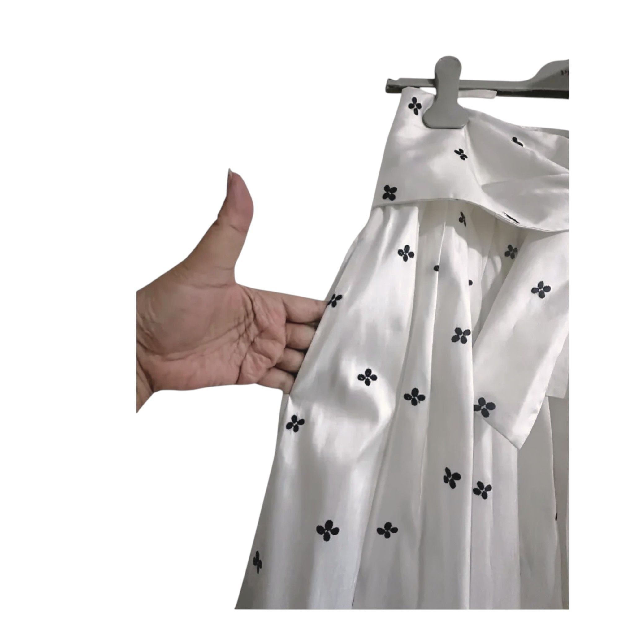 Ulla Johnson Ulla Johnson Aglae Blanc Bow Taffeta Midi Skirt NWT Size 4 F Size 27" / US 4 / IT 40 - 12 Thumbnail