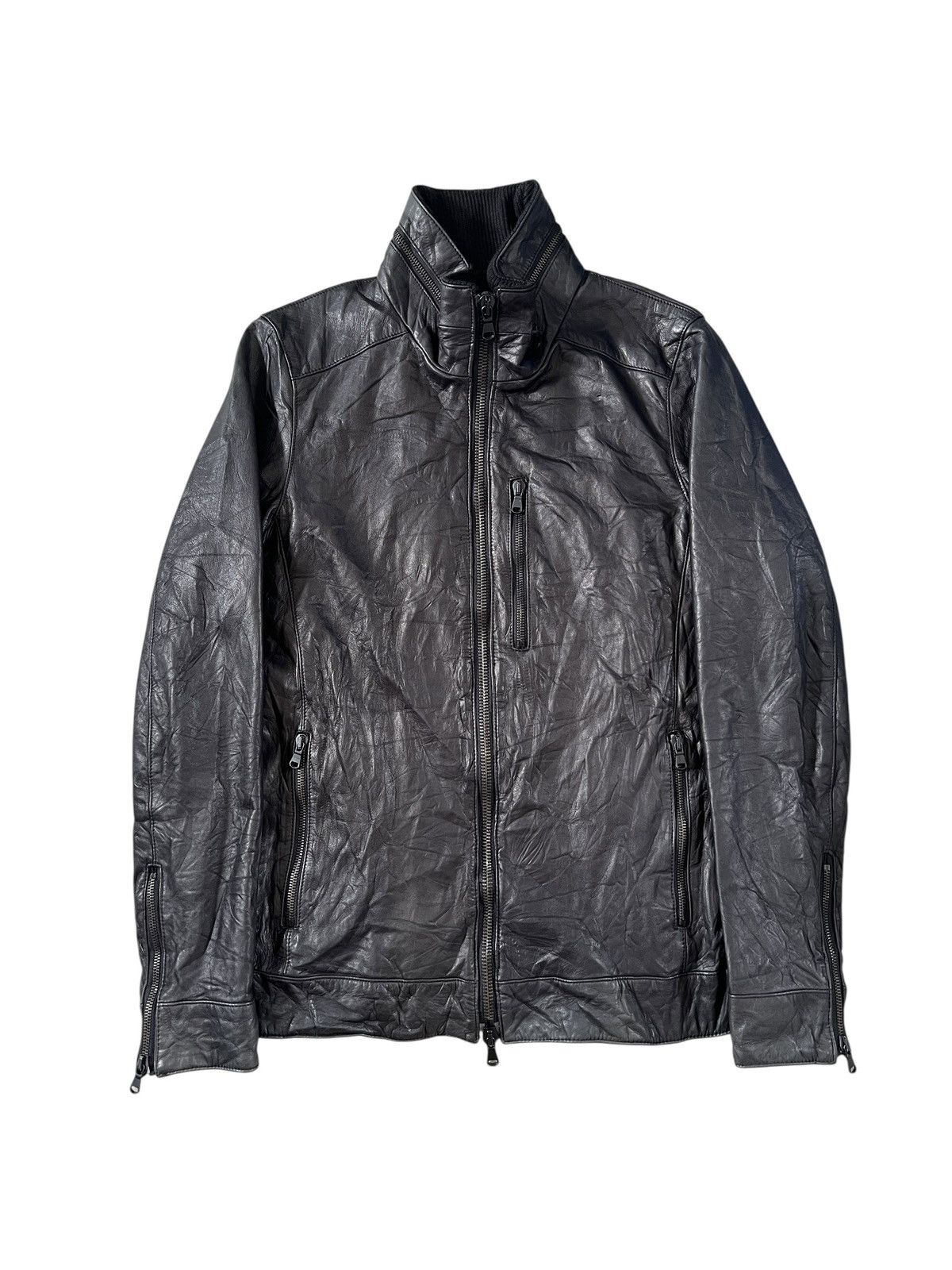 Japanese Brand Unknown Leather Riders Jacket Raccagni Zippers Rick Owens Size US S / EU 44-46 / 1 - 1 Thumbnail