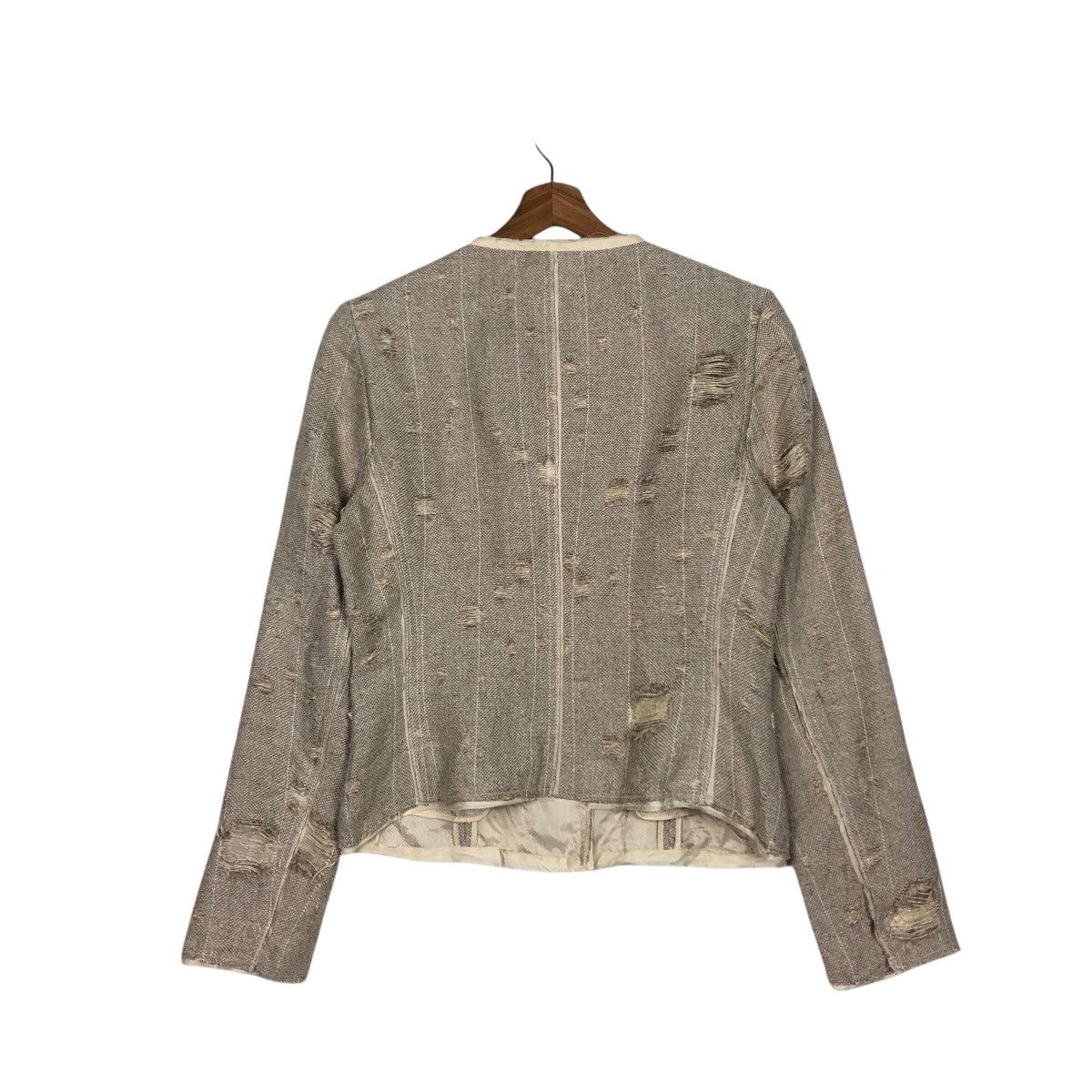 Prada 📌Rich Grey Cropped Distressed Tweed Jacket Prada Milano Size M / US 6-8 / IT 42-44 - 9 Thumbnail