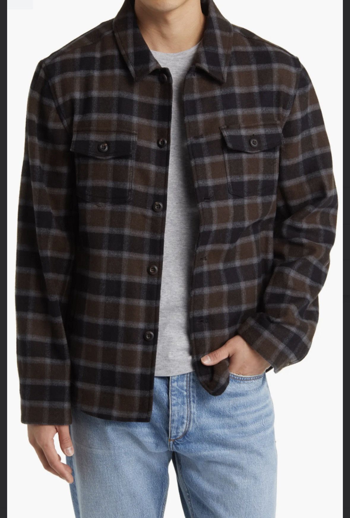 Billy Reid NWT Billy Reid Shirt Jacket Men's Wool XXL 2XL Olive Plaid Size US XXL / EU 58 / 5 - 1 Thumbnail