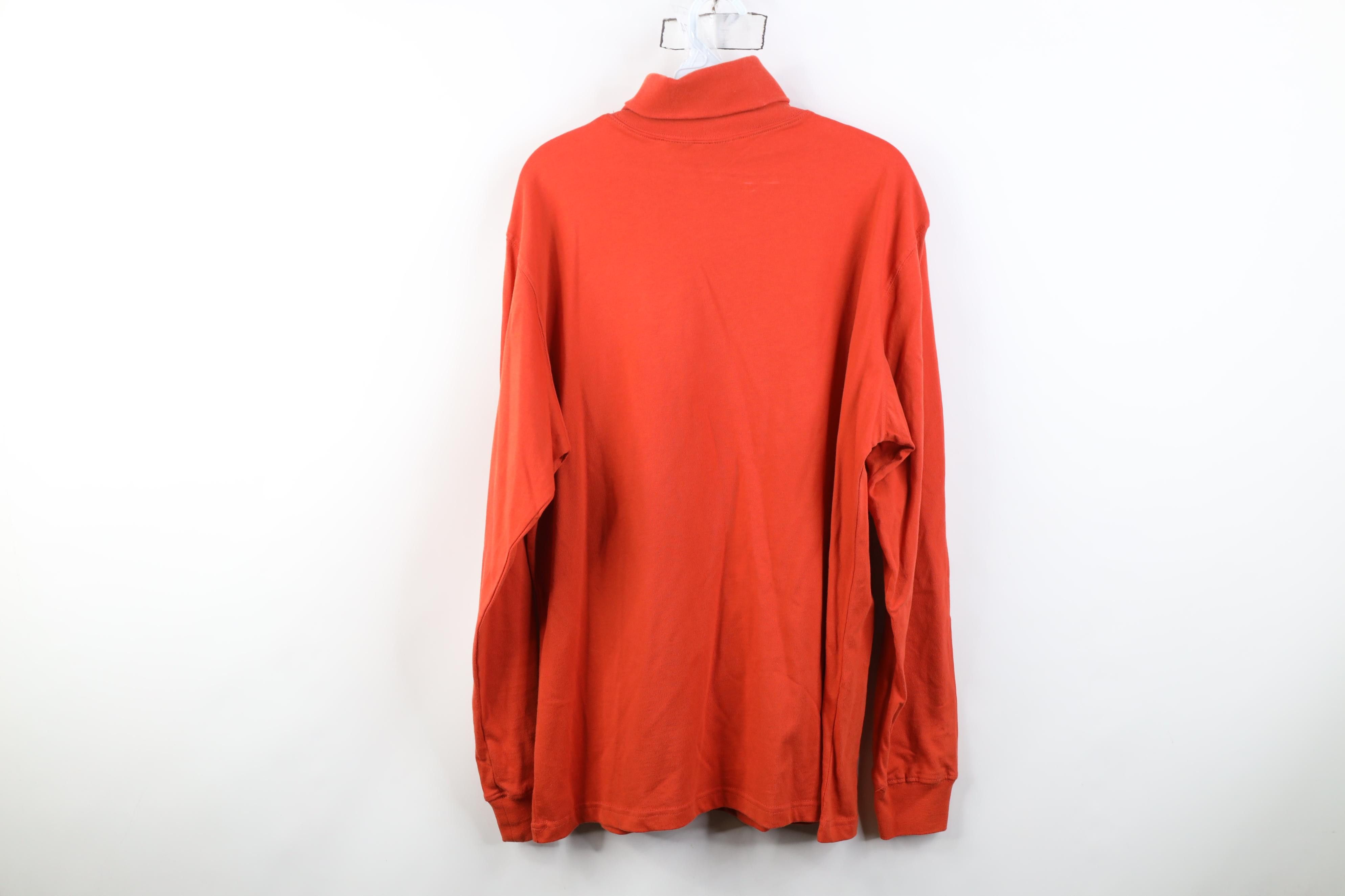 Vintage Vintage 90s Streetwear Cotton Knit Turtleneck T-Shirt Orange Size US L / EU 52-54 / 3 - 10 Thumbnail