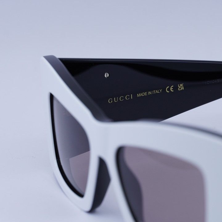 Gucci Gucci GG1842S 006 Sunglasses White/Black Square Frame, Brown Size ONE SIZE - 4 Thumbnail