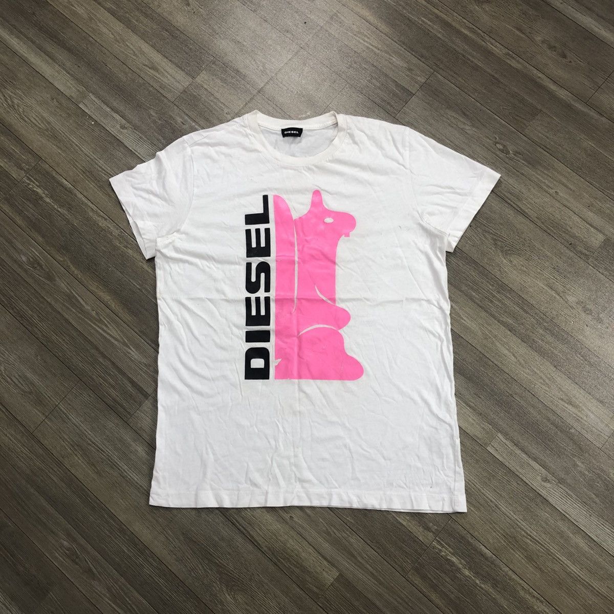 Diesel Vintage Diesel T Diego ZB Big Logo Rabbit White Tshirt Size US M / EU 48-50 / 2 - 1 Thumbnail