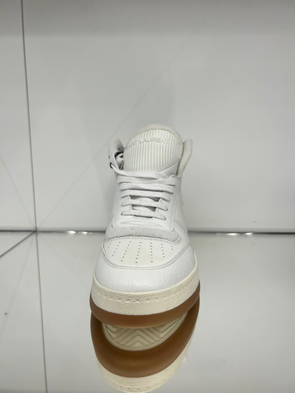 Saint Laurent Paris mid-top laced sneakers featuring perforated leather Size US 7 / EU 40 - 2 Thumbnail