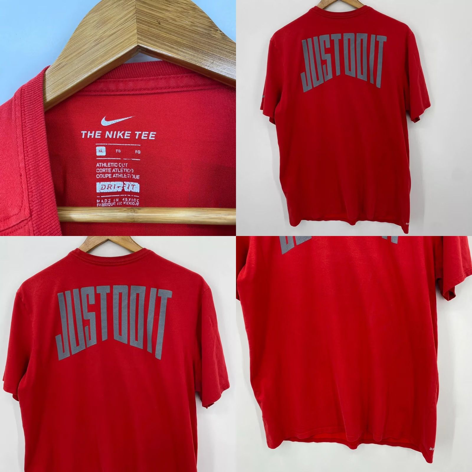 Nike Nike Just Do It T-Shirt Men's XL Red Double Sided Logo Short Sleeve Crew Neck Size US XL / EU 56 / 4 - 8 Thumbnail