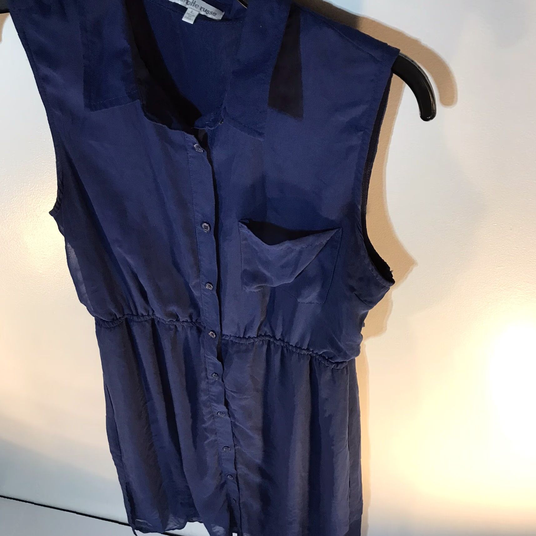Vintage Charlotte Russe Blue Maxi Dress Womens Size L Sleeveless Sheer Lined Cap Sleeve Lightweight Size L / US 10 / IT 46 - 2 Thumbnail