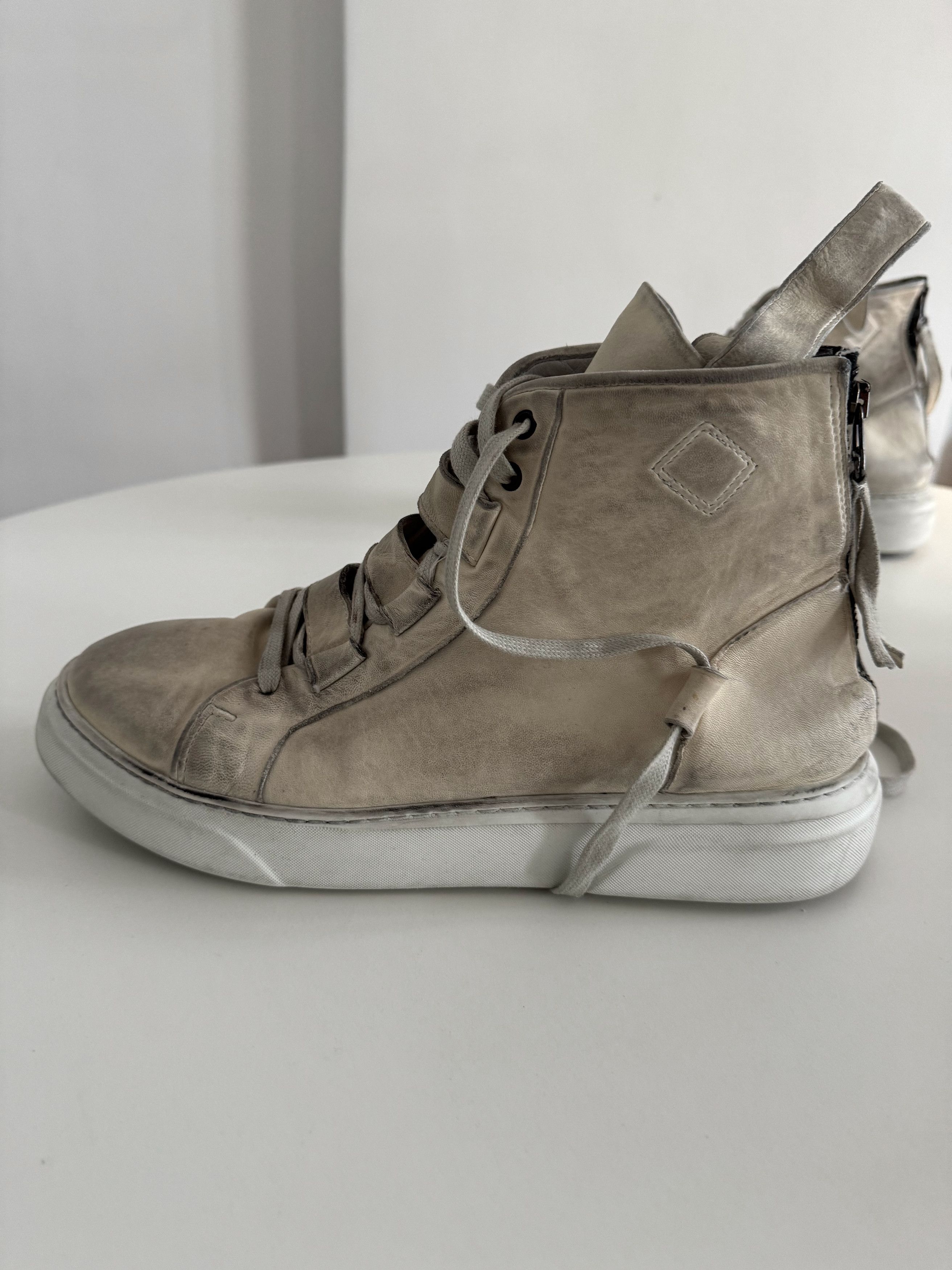 Masnada Masnada Strap Leather Sneakers - Dirty White Size US 12 / EU 45 - 3 Thumbnail