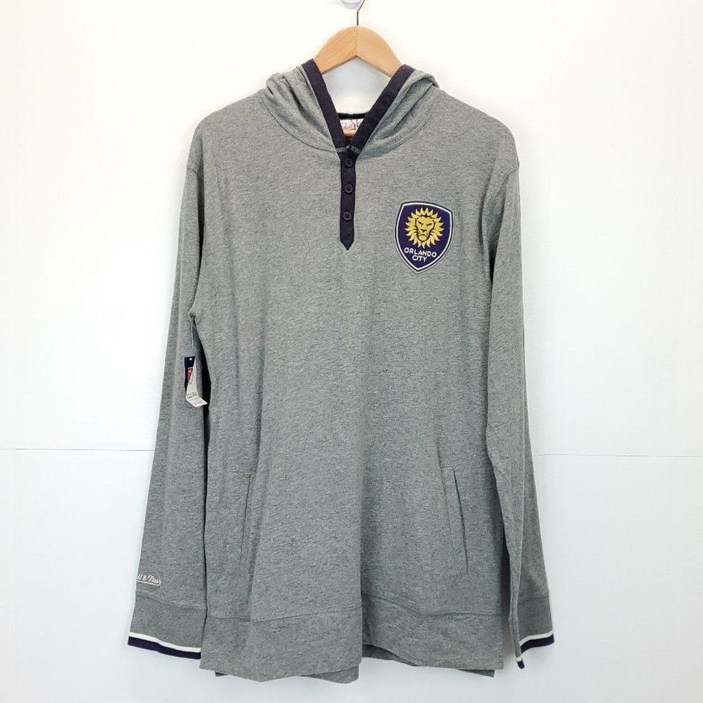 Mitchell & Ness Mitchell & Ness Orlando City SC Long Sleeve Hooded Shirt Size US XL / EU 56 / 4 - 1 Thumbnail