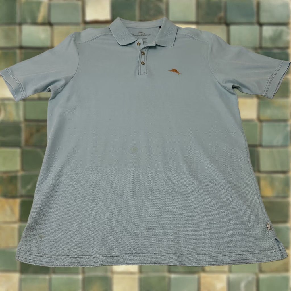 Tommy Bahama Tommy Bahama Polo Shirt Mens L Blue Supima Cotton Swordfish Logo Short Sleeve Size US L / EU 52-54 / 3 - 1 Thumbnail