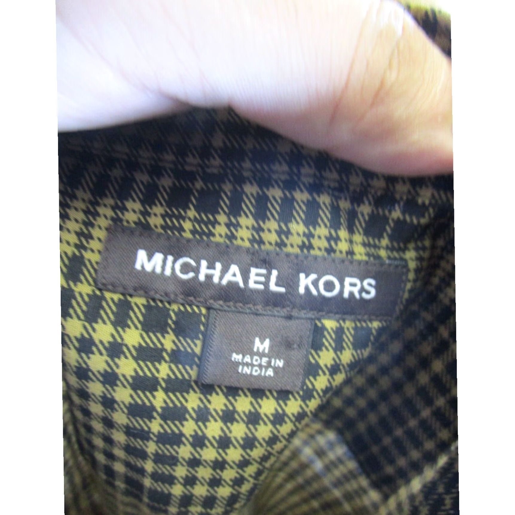 Michael Kors Michael Kors Mens Shirt Medium Brown Cotton Button Up Size US M / EU 48-50 / 2 - 6 Thumbnail