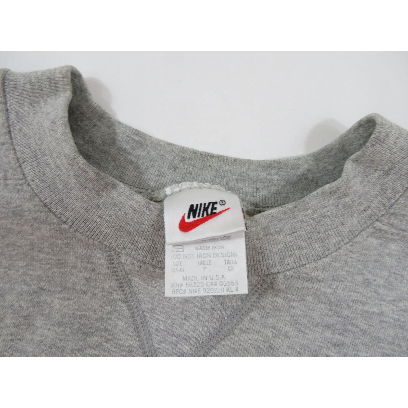 Nike Nike Made in USA V-Stitch Small Swoosh Gray Sweatshirt S 90s Size US S / EU 44-46 / 1 - 4 Thumbnail