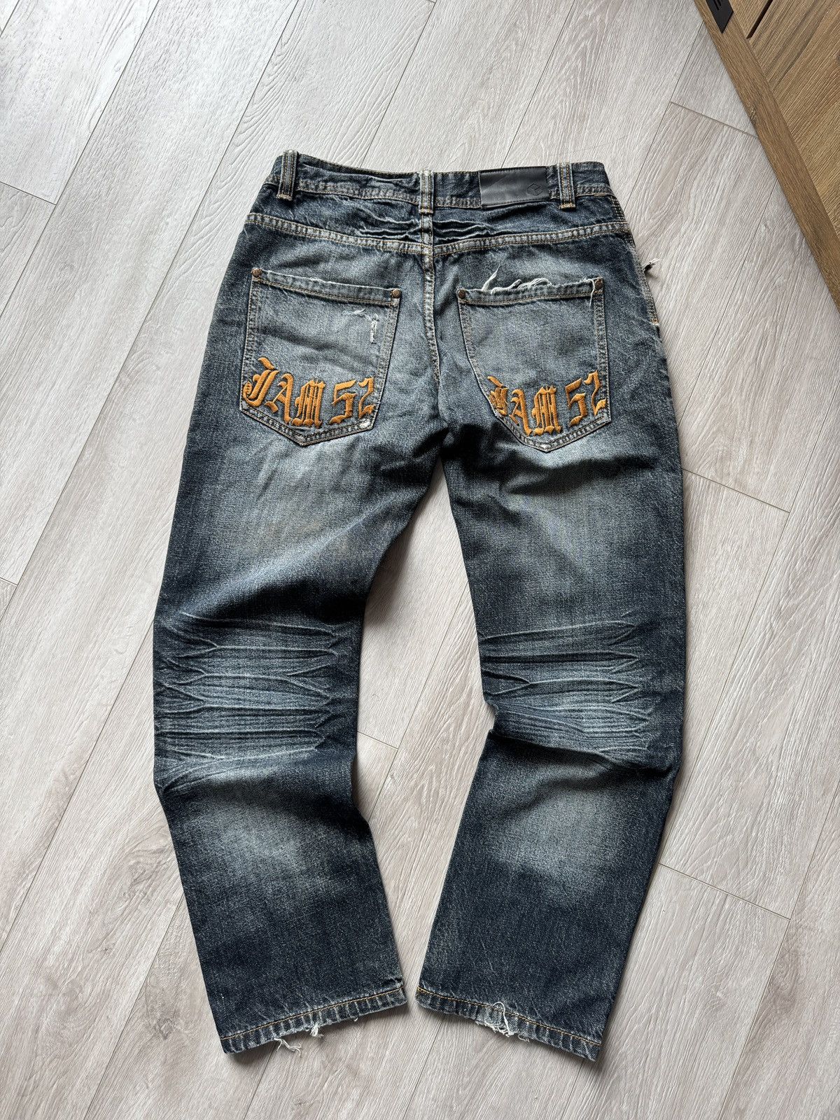 Designer × Japanese Brand × Vintage Vintage 2000’s Jam 52 Washed Denim Logo Straight Jeans Size US 30 / EU 46 - 1 Thumbnail