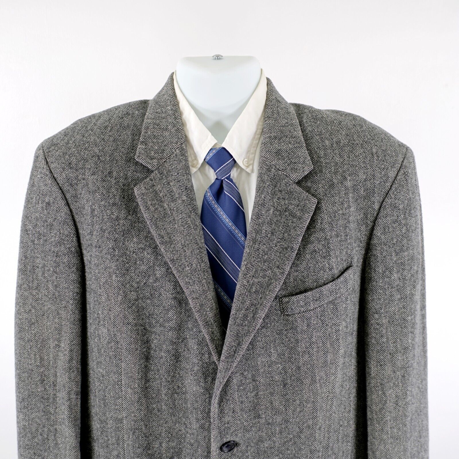 Designer Cricketeer Tweed Wool Camel Hair Nylon Gray Herringbone 2 Bu Size 42L - 1 Thumbnail