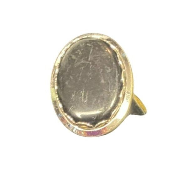 Other Vintage Signed Emmons Silver tone and Black Oval Ring Size 5 Size ONE SIZE - 1 Thumbnail