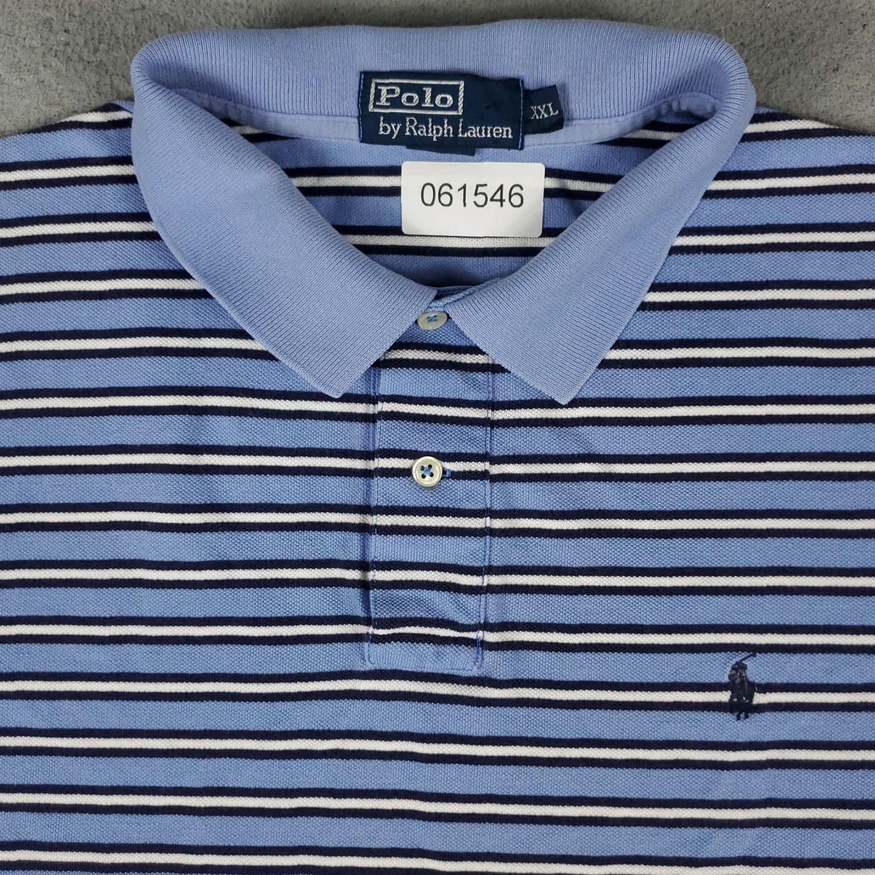 Ralph Lauren VINTAGE Ralph Lauren Polo Shirt Mens 2XL Cotton Blue Striped Casual Preppy Summer Size US XXL / EU 58 / 5 - 2 Thumbnail