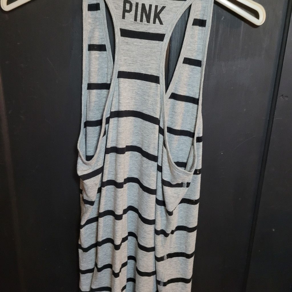Pink PINK VS, black/gray stripes, tank top, guc, Size M Size M / US 6-8 / IT 42-44 - 4 Thumbnail