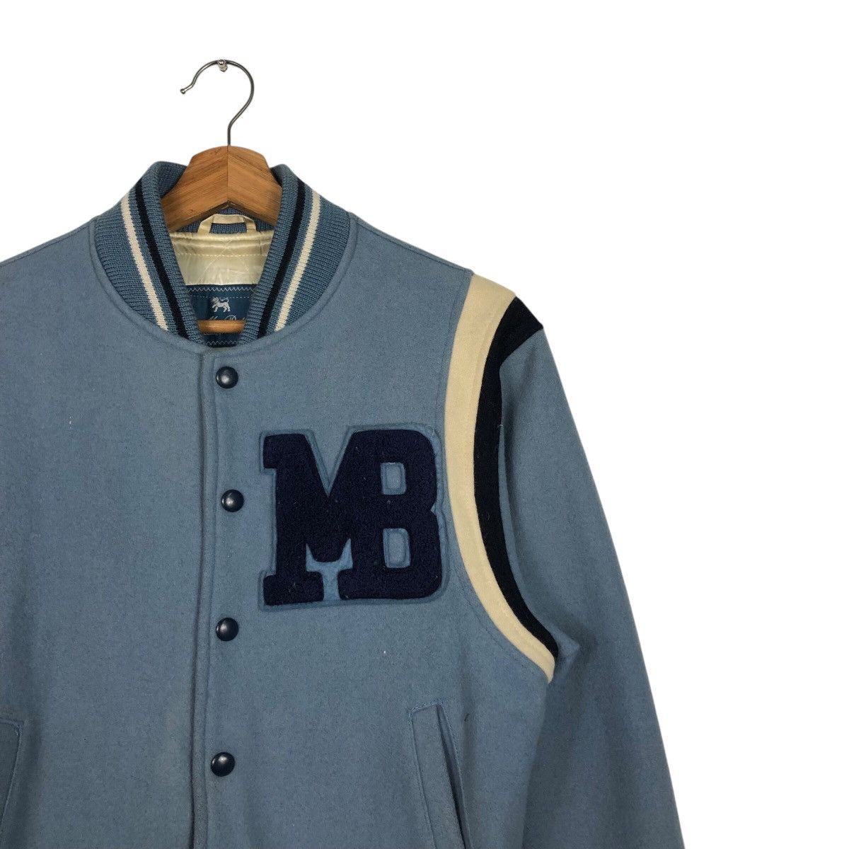 Japanese Brand 📌Vintage Wool Varsity Jacket Mac Beth Big Logo Full Patches Size US L / EU 52-54 / 3 - 7 Thumbnail