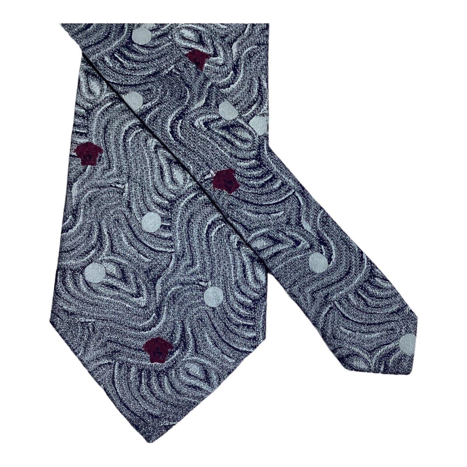 Versace GIANNI VERSACE Gray Abstract Art Print Monogrammed Luxury Si Size ONE SIZE - 7 Thumbnail