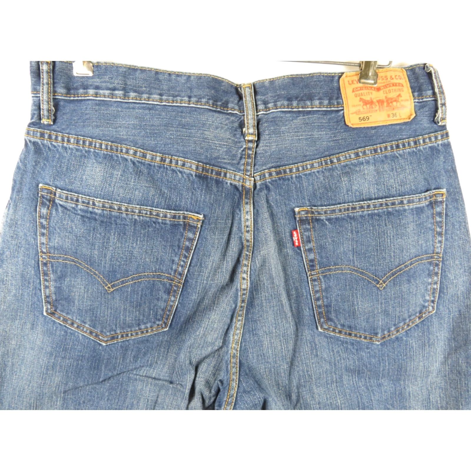 Levi's VINTAGE Levi's 569 Jeans demin Shorts Red Tab Tag Relaxed Fit 36 Blue Denim Men Shorts 36 Vintage Men Size US 36 / EU 52 - 7 Thumbnail