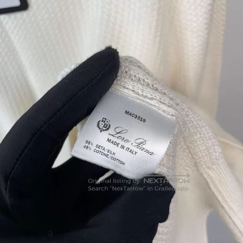 Loro Piana Loro Piana White round neck knit slim fit cardigan Size XS / US 0-2 / IT 36-38 - 9 Thumbnail