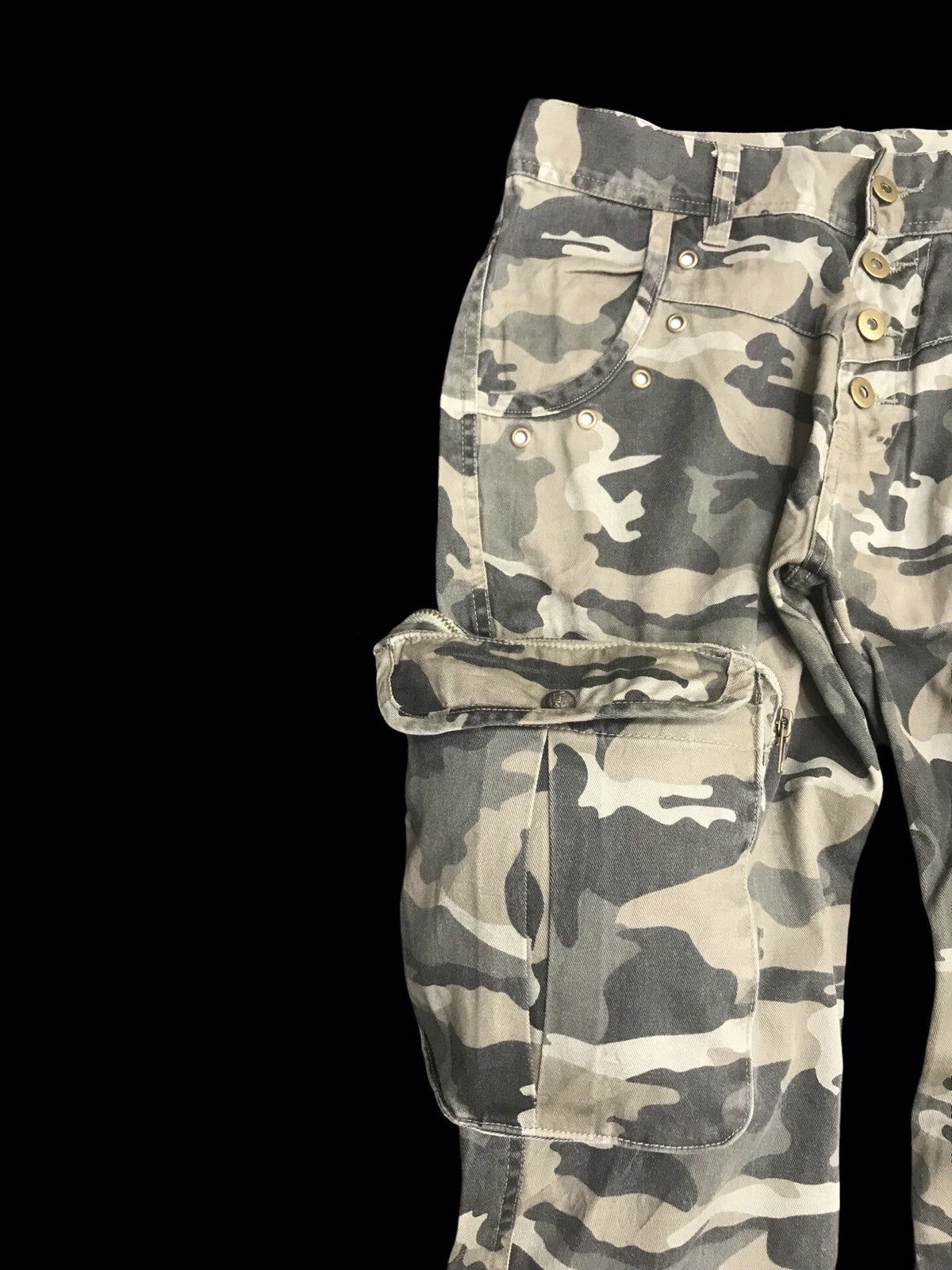 Japanese Brand 💥FLARE💥CLONEDEVGRU Japan Designer Camo Cargo Pant F80 Size US 29 - 3 Thumbnail