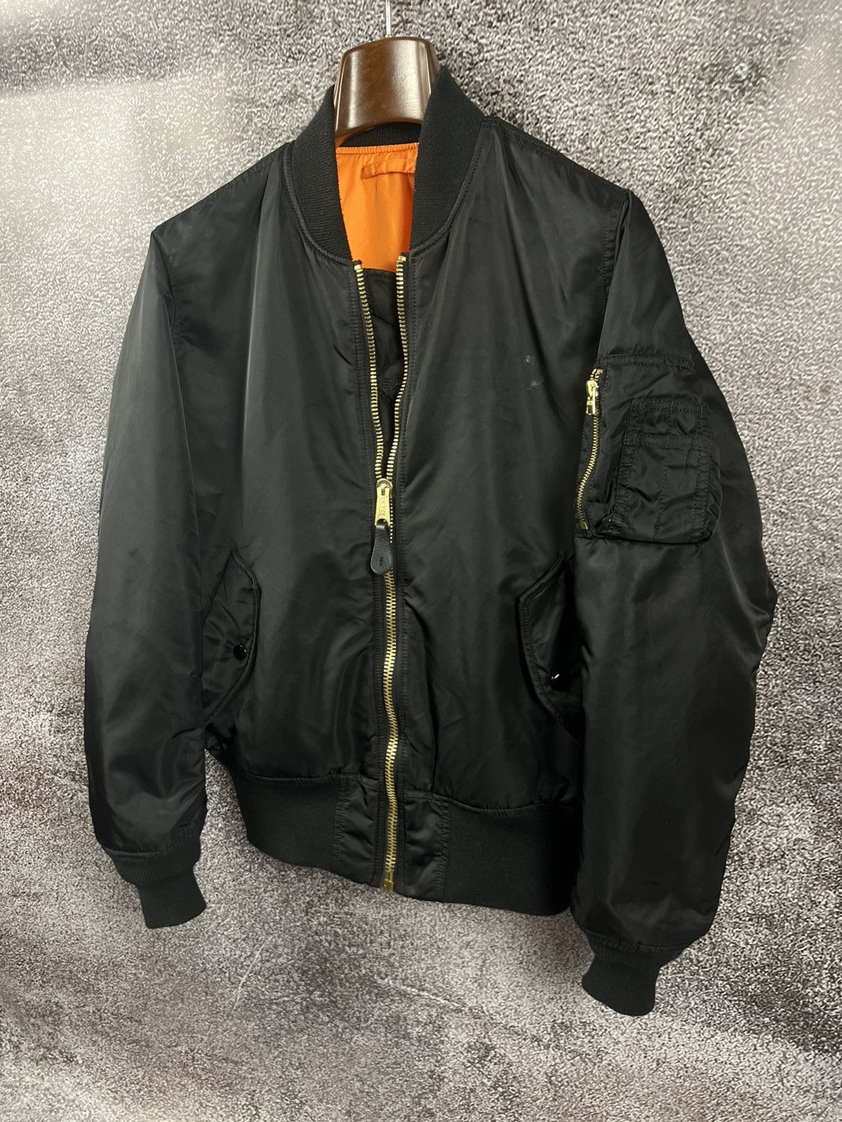 70s〜80s ALPHA MA-1 flight jacket black Alpha Industries MA-1 Flight Jacket
