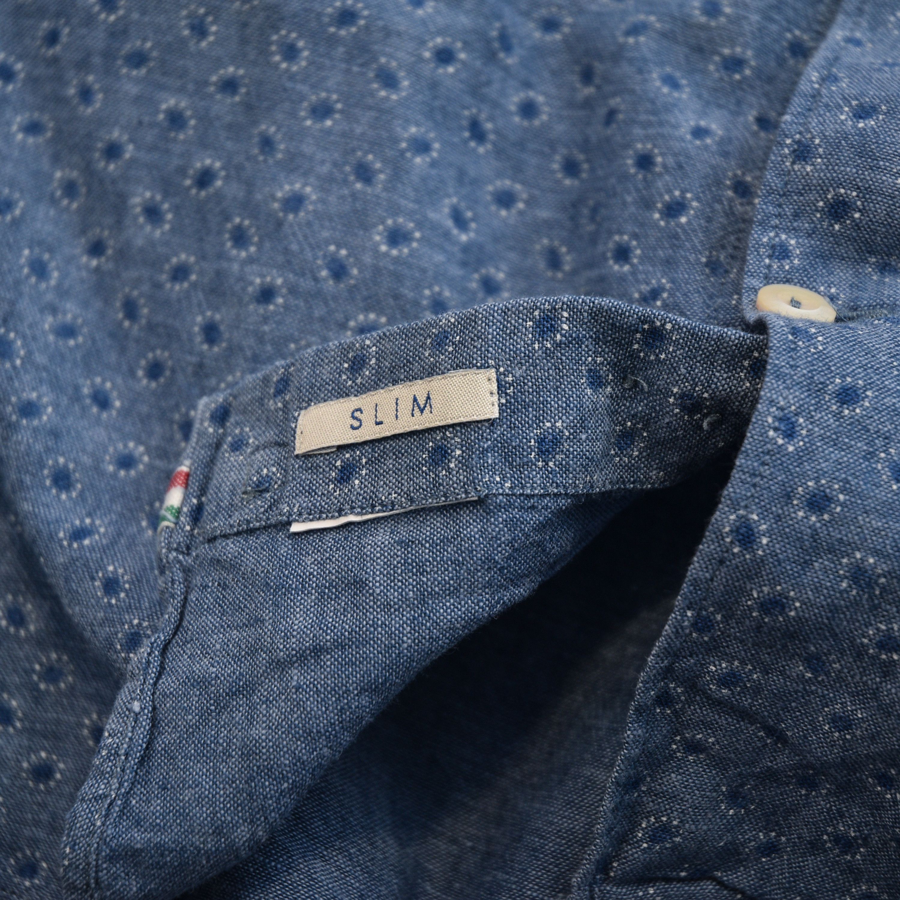Tintoria Mattei TINTORIA MATTEI 954 Blue Polka Dot Slim Fit Cotton Shirt Size US M / EU 48-50 / 2 - 14 Thumbnail