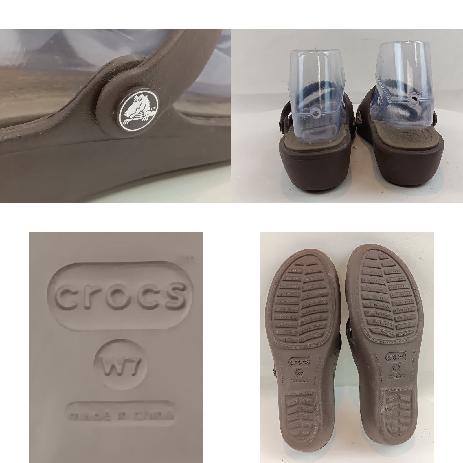 Crocs Crocs Sandals Slides Womens Size 7 Brown Strappy Platform Wedge Slip On Comfort Size US 7 / IT 37 - 11 Thumbnail