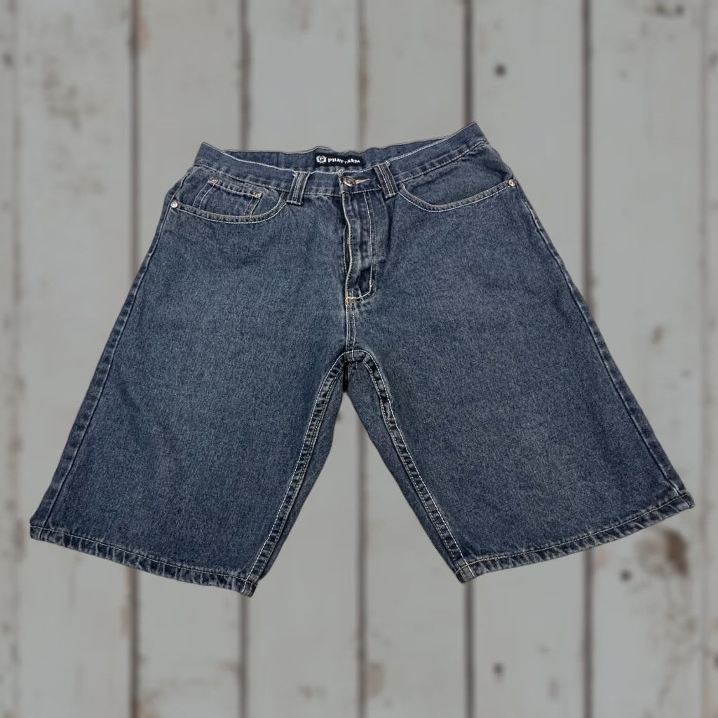 Phat Farm Phat Farm Y2K Jorts Mens Bermuda Shorts 30 x 10 Blue Cotton Polyester Embroidered Pockets Logo Zipper EUC Vintage: No Size US 30 / EU 46 - 1 Thumbnail