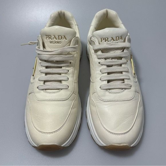 Prada Prada Prax 01 Lace-Up Sneakers White Gold Men’s Size 7 Size US 7 / EU 40 - 2 Thumbnail