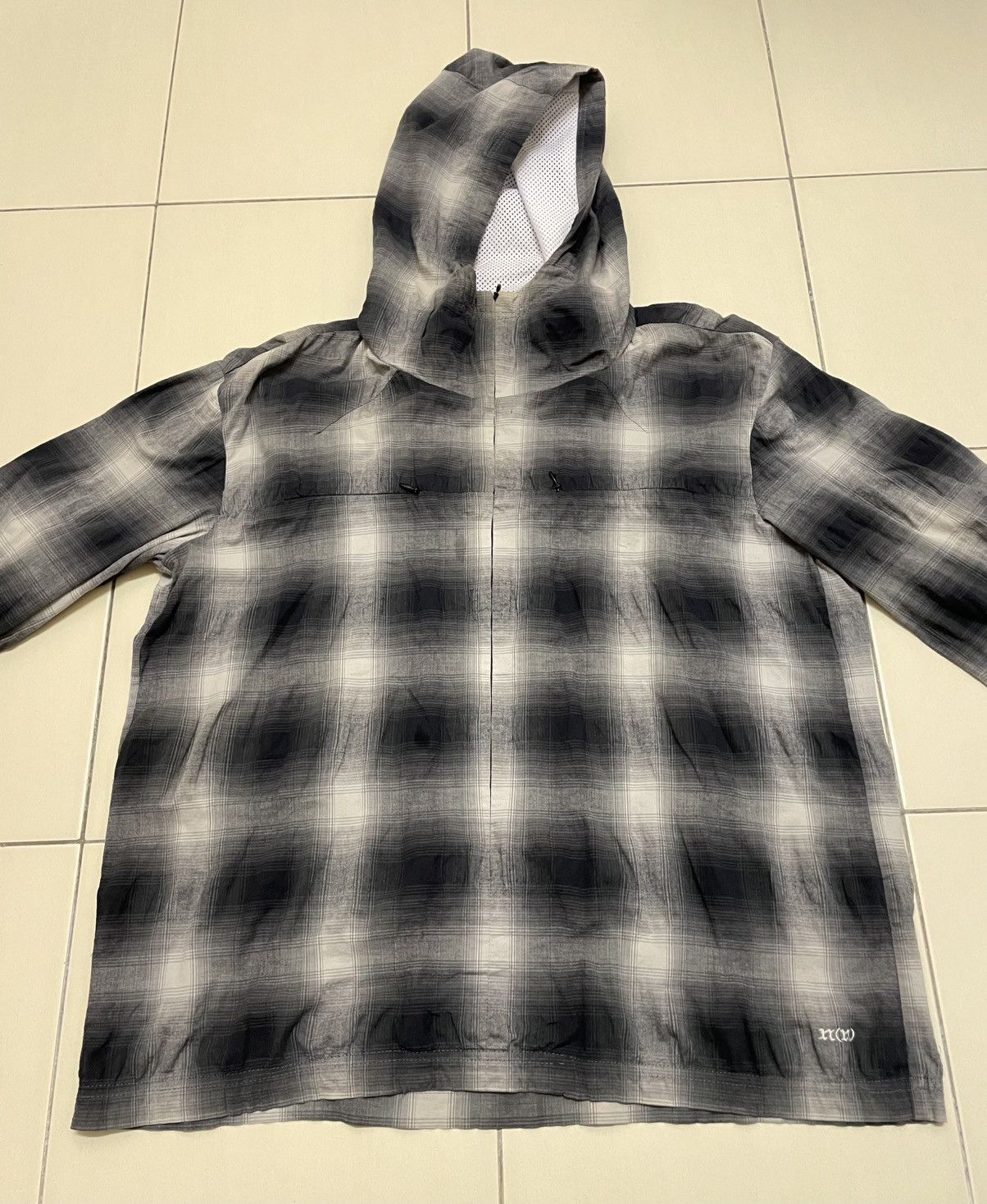 Number (N)ine Vtg 90s Number Nine Blue Bar Ombre Check Hooded Jacket Size US L / EU 52-54 / 3 - 3 Thumbnail