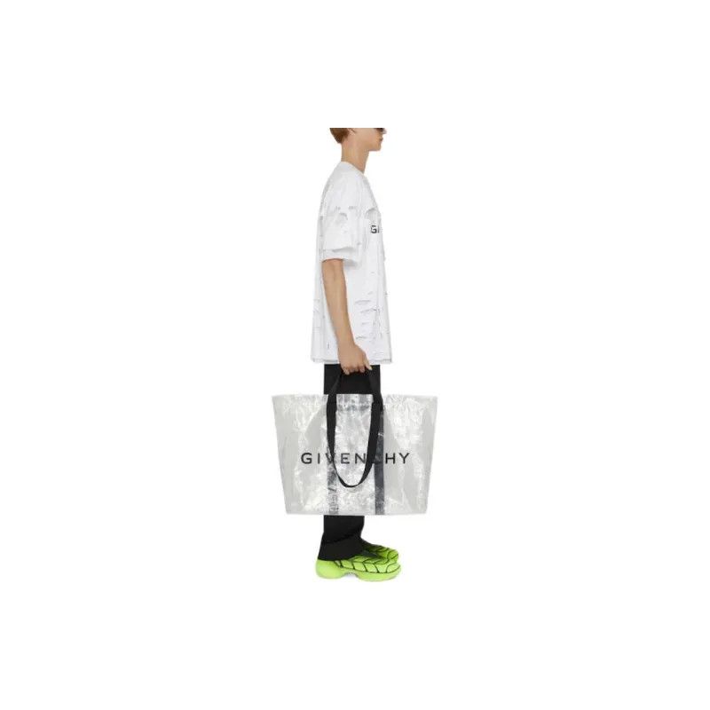 Givenchy o1w1db10325 2 Laters Oversized Hole T-Shirt in White Size US XS / EU 42 / 0 - 7 Thumbnail