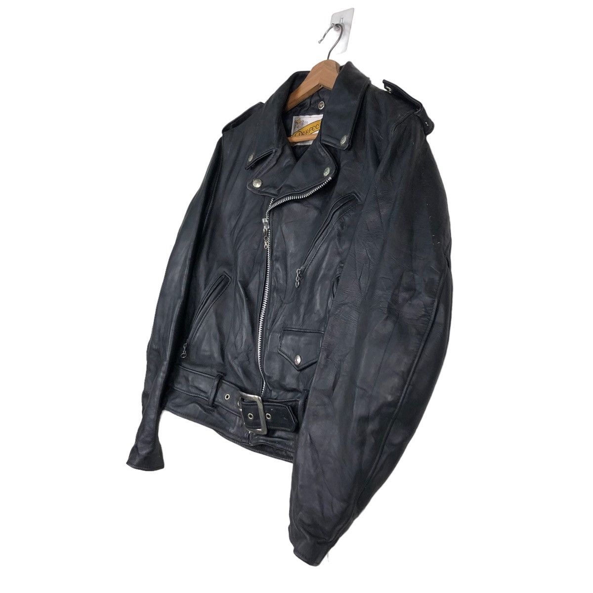 Schott ☄️VINTAGE DOUBLE COLLAR BIKER LEATHER JACKET SCHOTT PERFECTO Size US M / EU 48-50 / 2 - 4 Thumbnail